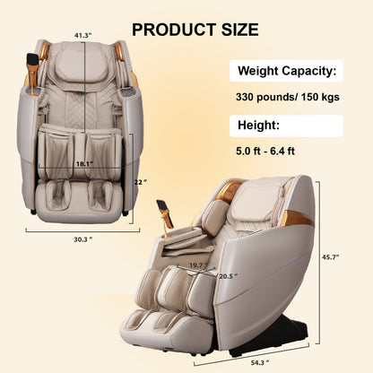 Upgraded Version 4D Massage Chair Zero Gravity | Full Body Massage Chair and Recliner AI Voice Control Automatic Leg Rest Calf and Foot Roller Heating