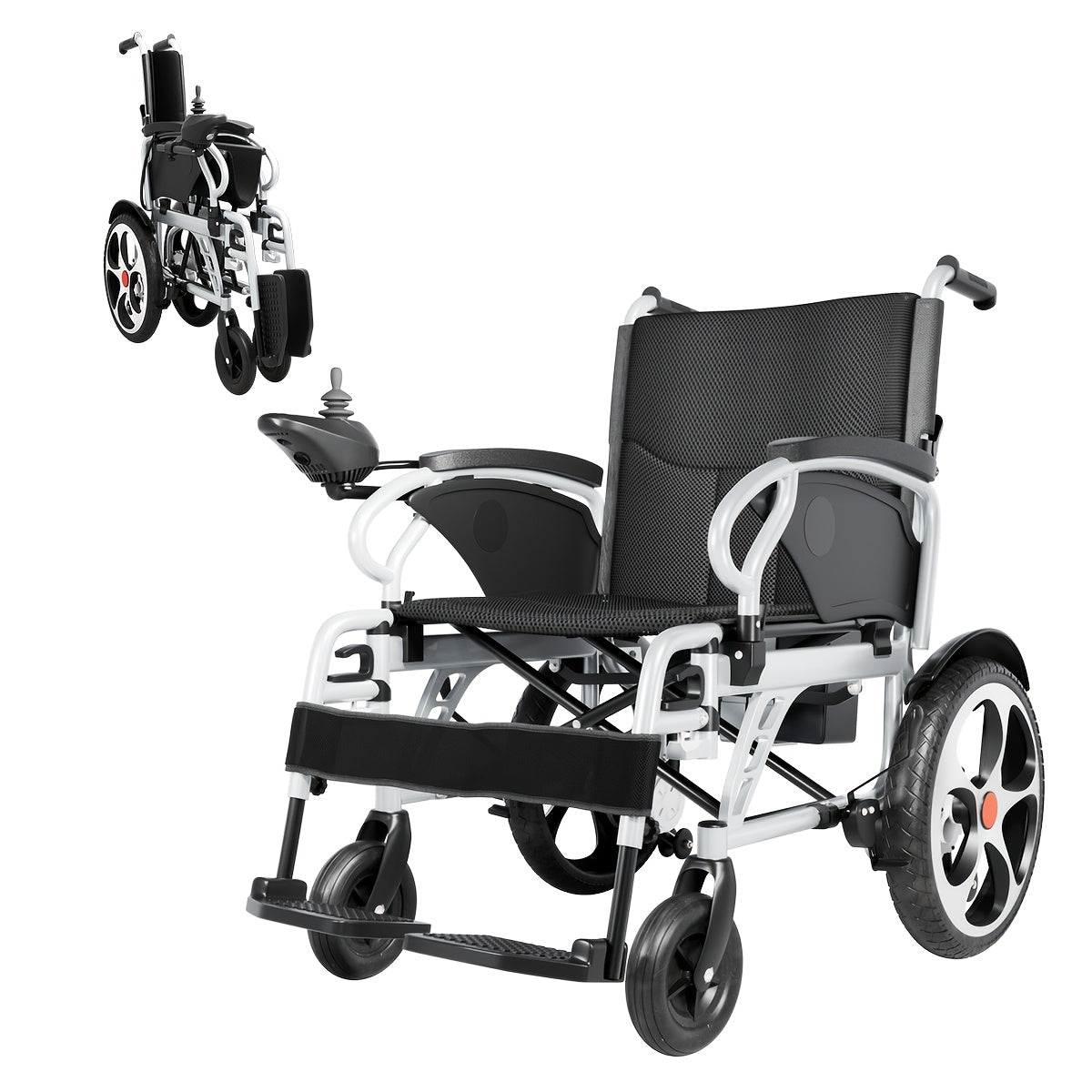 Aluminum Alloy Frame Electric Wheelchair, 24V 20Ah Lithium Battery, 500W Motor, 400 Lbs Weight Capacity, 17-inch Wheels, Foldable with Dual Brakes, And Thickened Integrated Backrest