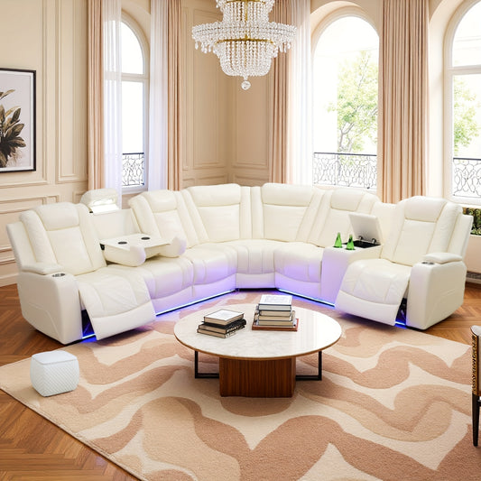 lack Beige Breathable Leather Sofa, Living Room Multifunctional Lounge Chair Sofa Set Suitable for Living Room, Villa, Apartment, Office, Special Price Sofa Bed, Multi Person Long Sofa, Lazy Sofa Set with Hidden Storage Function