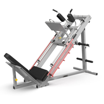 1 Hack Squat & Leg Press Combo Machine | Convertible Lower Body Trainer with Heavy-Duty Steel Frame, Adjustable Footplate & Padded Seat, Available in and Grey