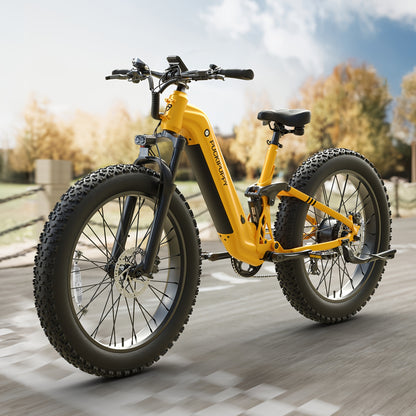Electric Bike for Adults Rear High-power Brushless Motor, 48V 20AH Battery Adult Electric Bicycles, 26" Tire Full Suspension Step-Thru Ebike, 7 Speed, 80Miles Range, Camping Must Haves, Suitable for Outdoor Off-road And Urban Commuting(BoxerST)