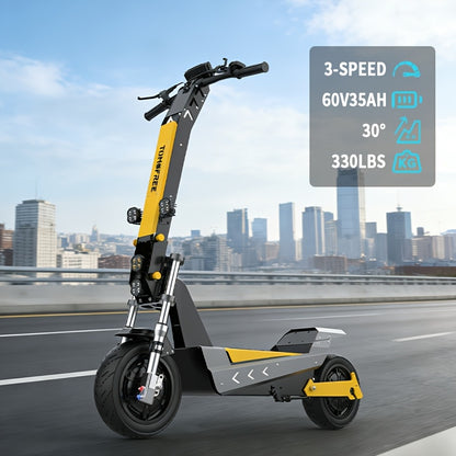 Electric Scooter, Brushless Motor, 35Ah 11-Inch Tires, 3-Speed Range of about 50 Miles, Long-Range Electric Scooter, 330Lbs Weight Capacity, Suitable for Urban Commuting, Outdoor Camping And Adventure Travel, Adult Surprise Birthday Gift
