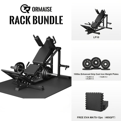 Compact Leg Sled Machine, Leg Press Machine Capacity 900lbs, Hack Squat Machine Combo, Calf Raise Home Gym