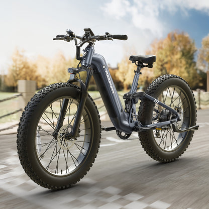 Electric Bike for Adults Rear High-power Brushless Motor, 48V 20AH Battery Adult Electric Bicycles, 26" Tire Full Suspension Step-Thru Ebike, 7 Speed, 80Miles Range, Camping Must Haves, Suitable for Outdoor Off-road And Urban Commuting(BoxerST)