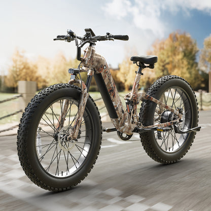 Electric Bike for Adults Rear High-power Brushless Motor, 48V 20AH Battery Adult Electric Bicycles, 26" Tire Full Suspension Step-Thru Ebike, 7 Speed, 80Miles Range, Camping Must Haves, Suitable for Outdoor Off-road And Urban Commuting(BoxerST)