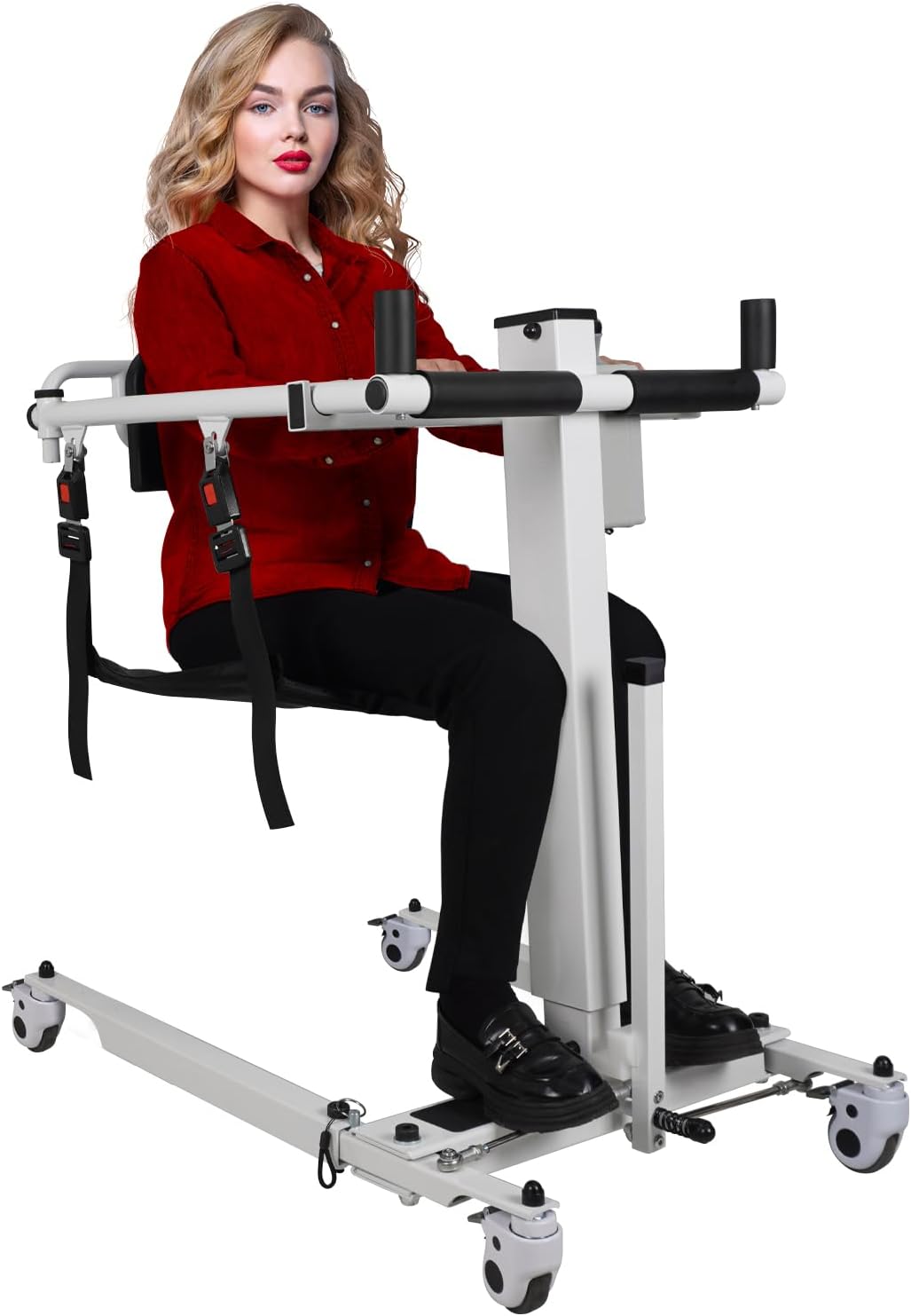 Patient Lift Transfer Chair - Electric Assist Lift Aid for Home Care Use - Portable Folding for Car