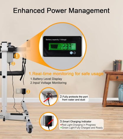 Patient Lift Transfer Chair - Electric Assist Lift Aid for Home Care Use - Portable Folding for Car