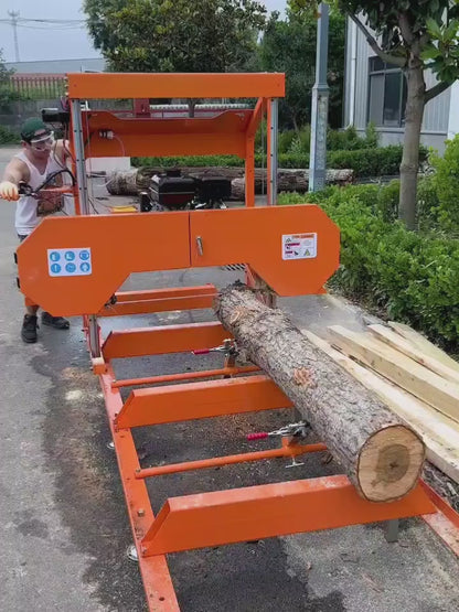 32in Portable Sawmill 420cc Gas Engines with E-Start Band Saw