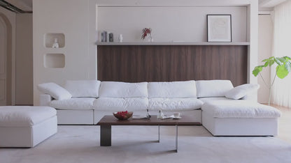 Modular Sectional Sofa with Storage Ottomans, U-Shaped Design, Minimalist Style, Deep And Wide Convertible Couches for The Living Room, with Washable And Replaceable Covers