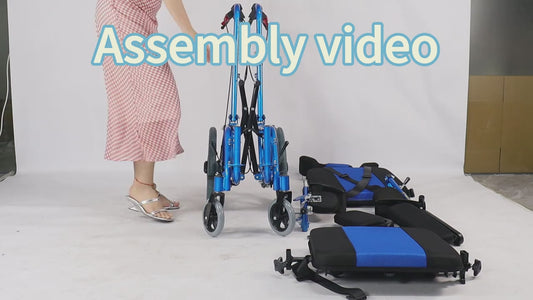Foldable Pediatric Wheelchair for Kids & Children Cerebral Palsy, 17"Seat Width, 15"Rear Wheel Manual Folding Multi-Functional Wheelchairs