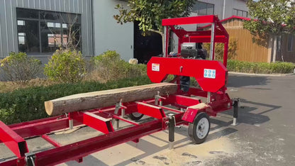 32" Portable Sawmill, 420cc Gas Engine, Max Log 32", 19.7ft Rail, Trailer & Tires – Perfect for Home Use, Easy to Maintain – CA Ship