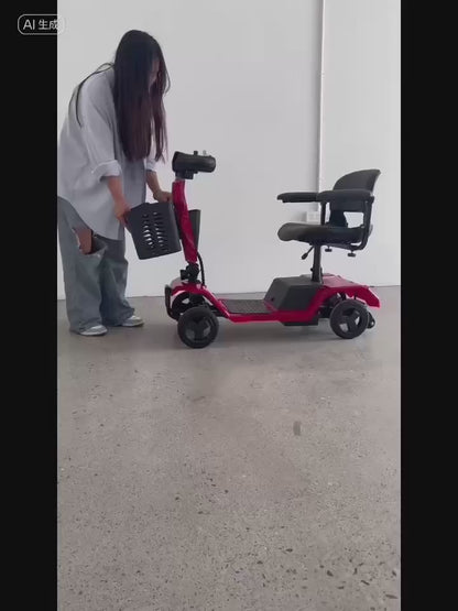 4-Wheel Electric Mobility Scooter For Adults With Seat - 250W Motor, 15 Miles Per Hour Speed, With Backrest Seat And Front Basket, 265 Pounds Capacity, 8 Inch Solid Tires, Lightweight 82Pounds, Suitable For Outdoor And Indoor Mobility