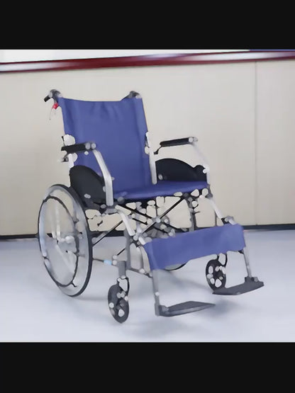 Multi-function Manual Wheelchair with Handbrake, Adult Wheelchair, Light Foldable Wheelchair, 20-inch Rear Wheel, Foldale Pedal, for Seniors
