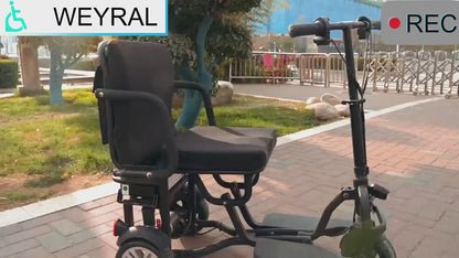 Lightweight Folding Mobility Scooter for Seniors & with 12AH, 25-Mile Range, Electromagnetic Brake - Scooter with Rear Storage, Padded & Absorption - Airline Approved (No Assembly)